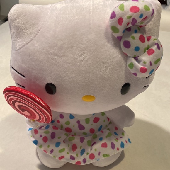 Sanrio TY Hello Kitty Confetti Dress and Bow and Lollipop Plush Animal - Picture 2 of 4